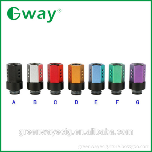 2015 wholesale colorful aluminum and derlin drip tip, 510 airflow control drip tip multi types individual package